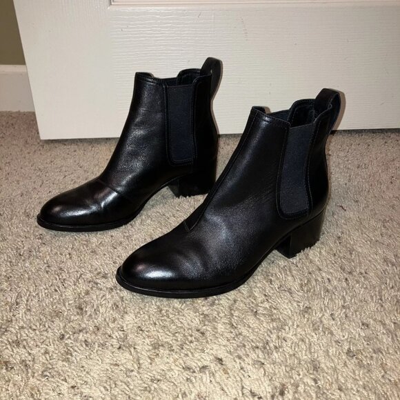 RAG & BONE Leather Boots WALKER Black Chelsea - Sz 36.5 (US...